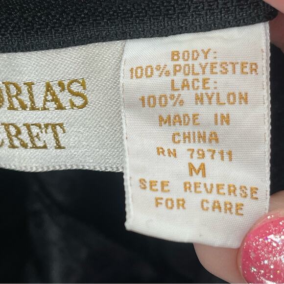 Victoria’s Secret Vintage Gold Tag Lace Bows Black Bodysuit Teddy Size Medium - Picture 11 of 12